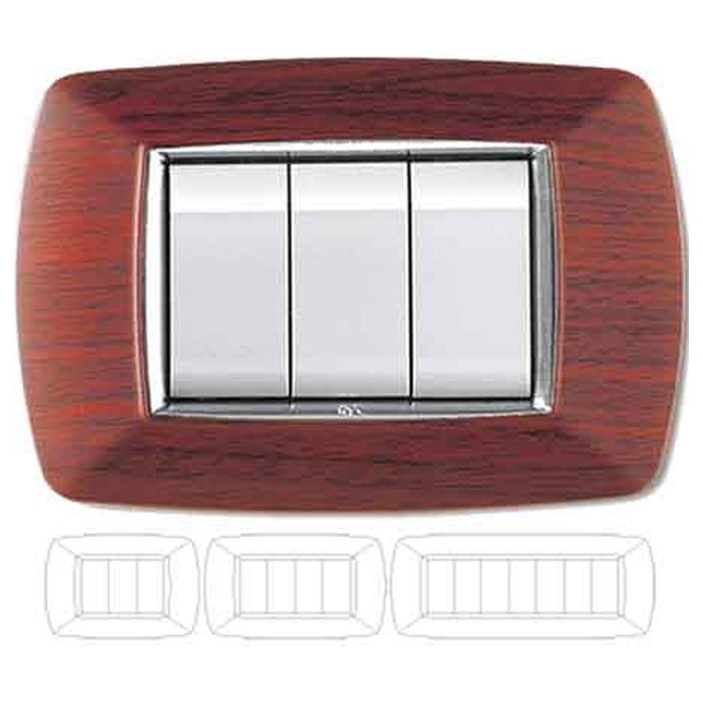 placca coprinterruttore legno scuro 'mylife'