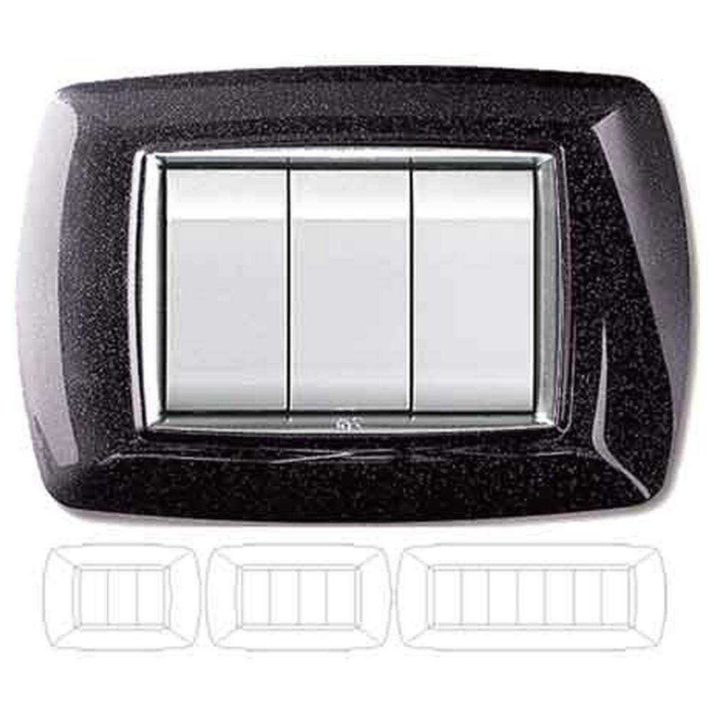 placca coprinterruttore nera glitter 'mylife'