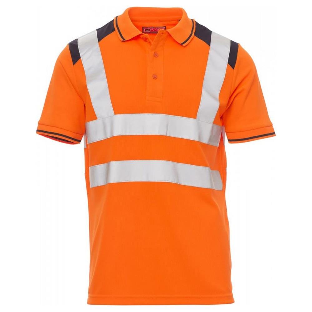 polo donna manica corta payper guard+ arancione fluo/navy s