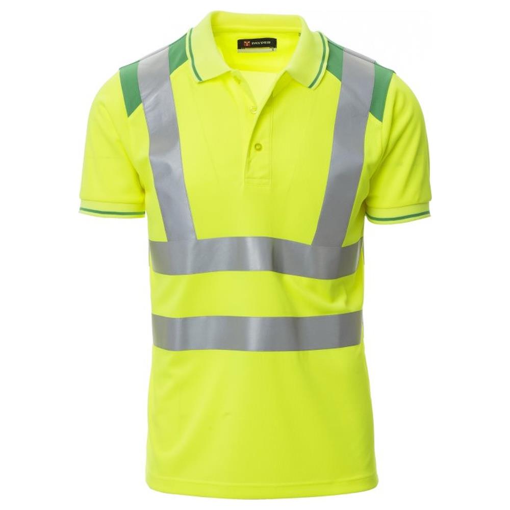 polo donna manica corta payper guard+ giallo fluo/jelly green s