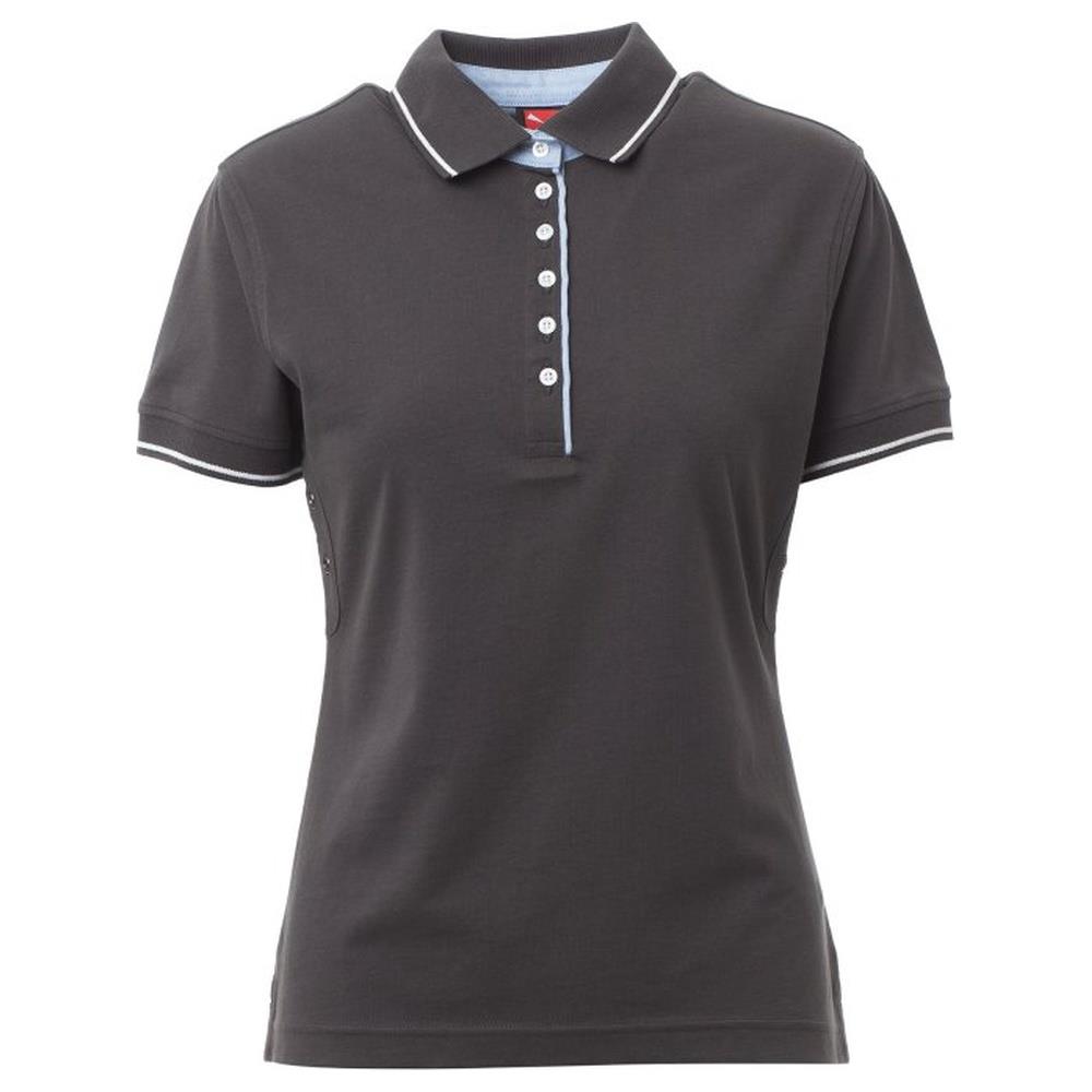 polo donna manica corta payper leeds antracite/bianco xs