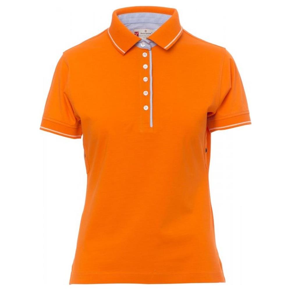 polo donna manica corta payper leeds arancione/bianco xs