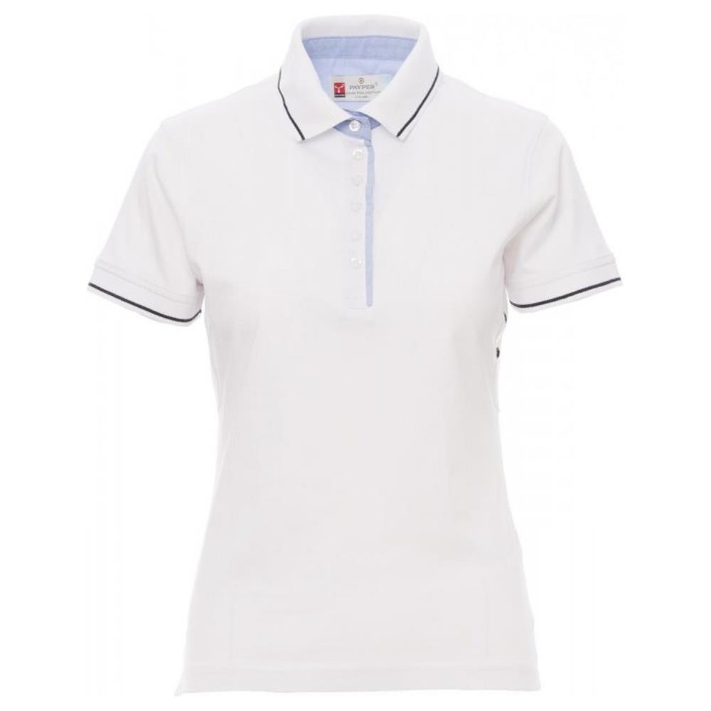 polo donna manica corta payper leeds bianco/navy xs