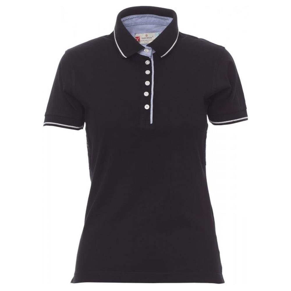 polo donna manica corta payper leeds nero/bianco xs