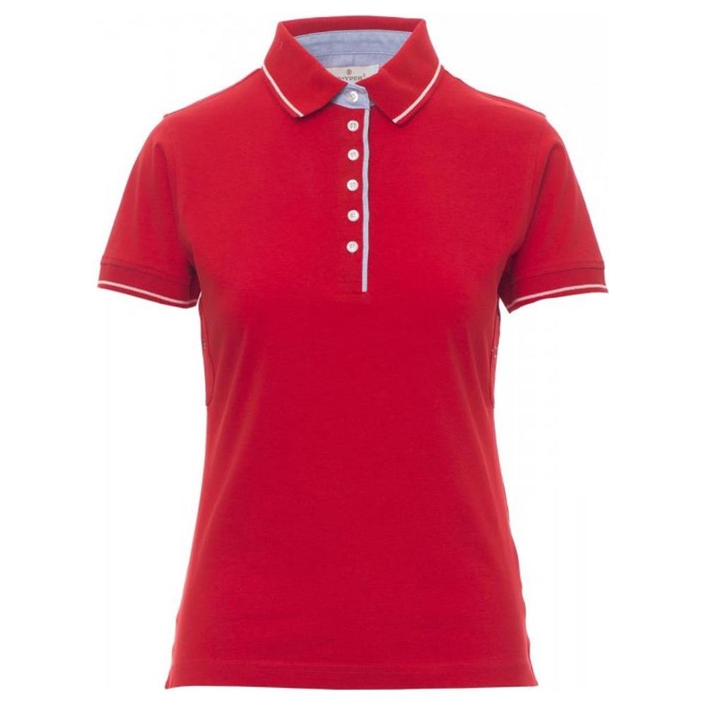 polo donna manica corta payper leeds rosso/bianco xs