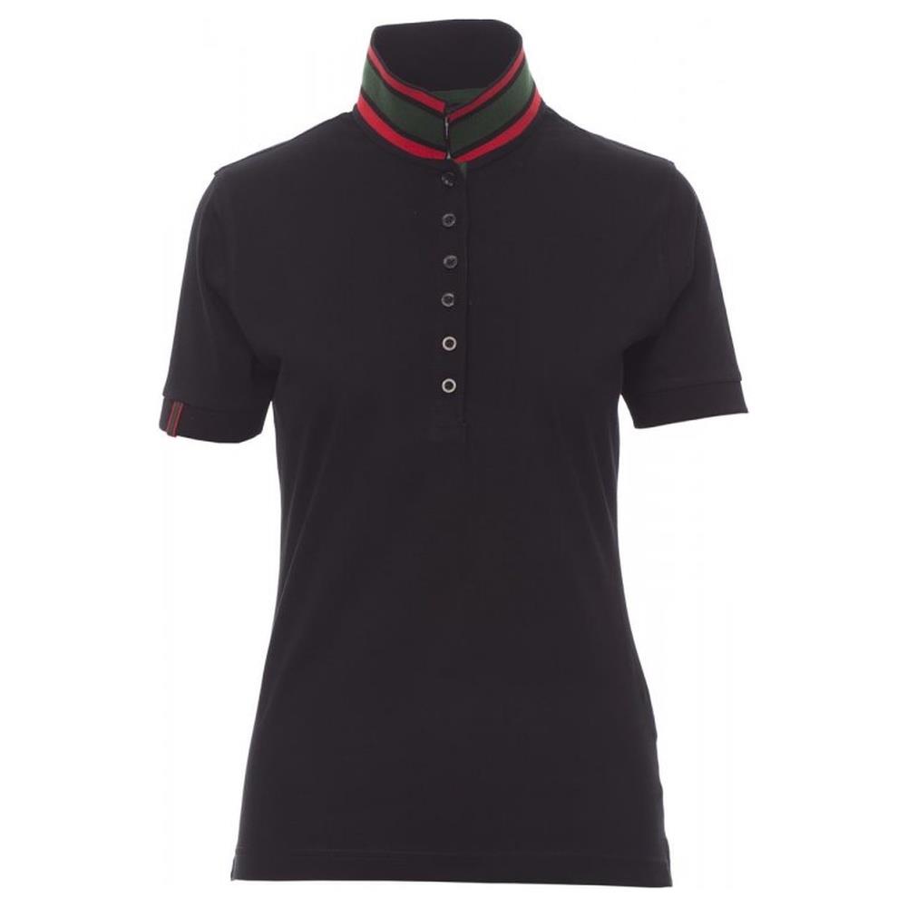 polo donna manica corta payper memphis lady nero/rosso-verde s