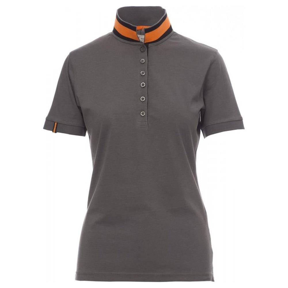 polo donna manica corta payper memphis lady smoke/vibrant orange-nero s