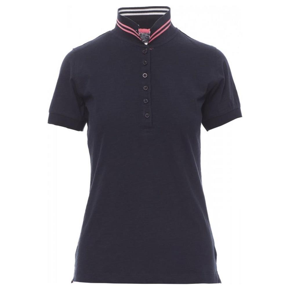 polo donna manica corta payper nautic lady blu denim/bianco-fucsia fluo s