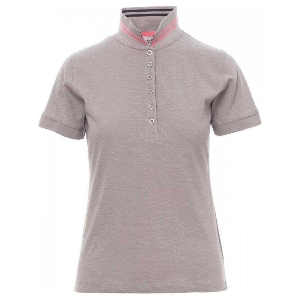 polo donna manica corta payper nautic lady grigio chiaro/nero-fucsia fluo s