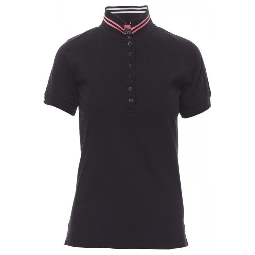 polo donna manica corta payper nautic lady nero/bianco-fucsia fluo s