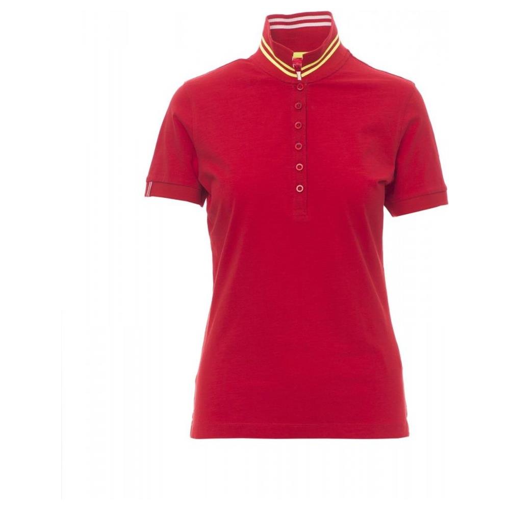 polo donna manica corta payper nautic lady red passion/bianco-giallo fluo s