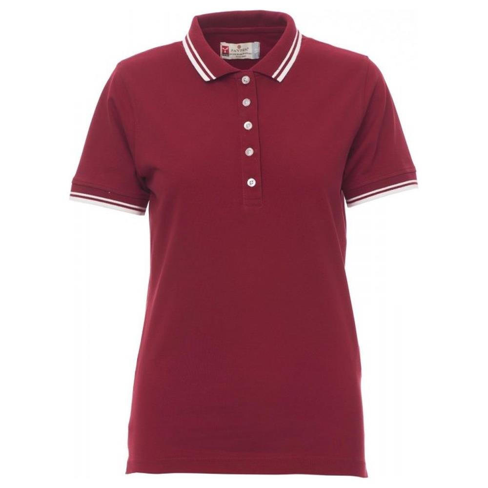 polo donna manica corta payper skipper lady bordeaux/bianco xs