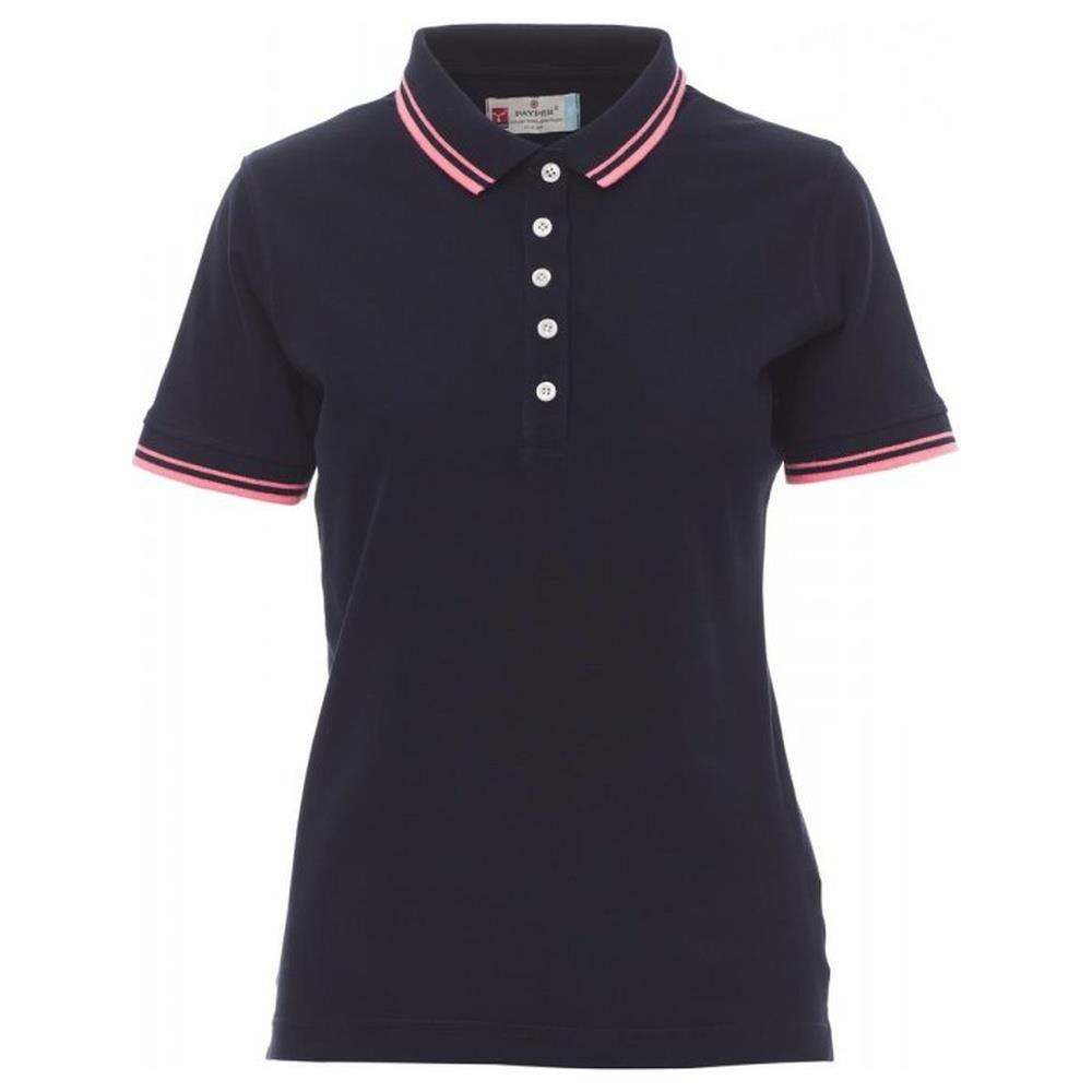 polo donna manica corta payper skipper lady navy/fucsia neon xs