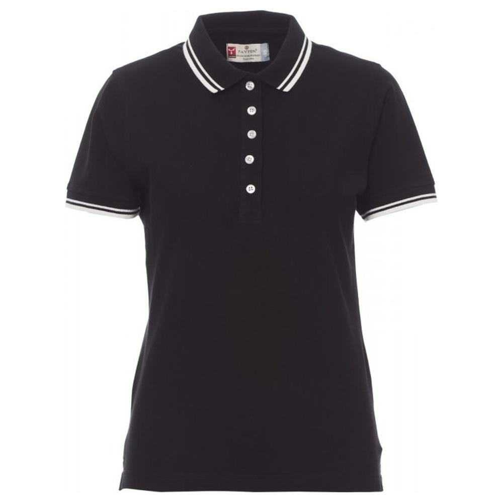 polo donna manica corta payper skipper lady nero/bianco xs