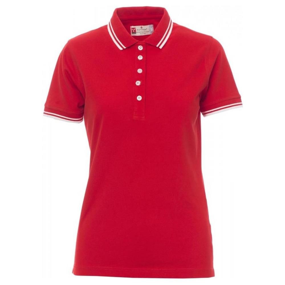 polo donna manica corta payper skipper lady rosso/bianco xs