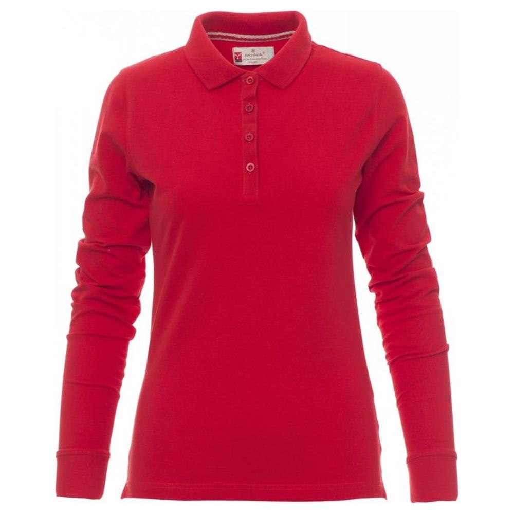 polo donna manica lunga payper florence lady rosso xs
