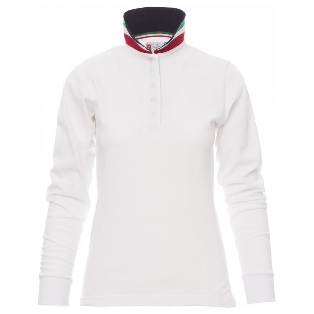 polo donna manica lunga payper long nation lady bianco/italia s