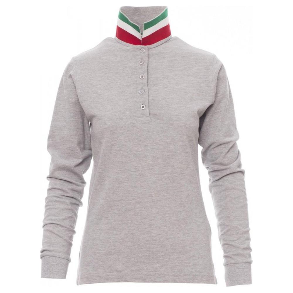 polo donna manica lunga payper long nation lady melange grigio melange/italia s