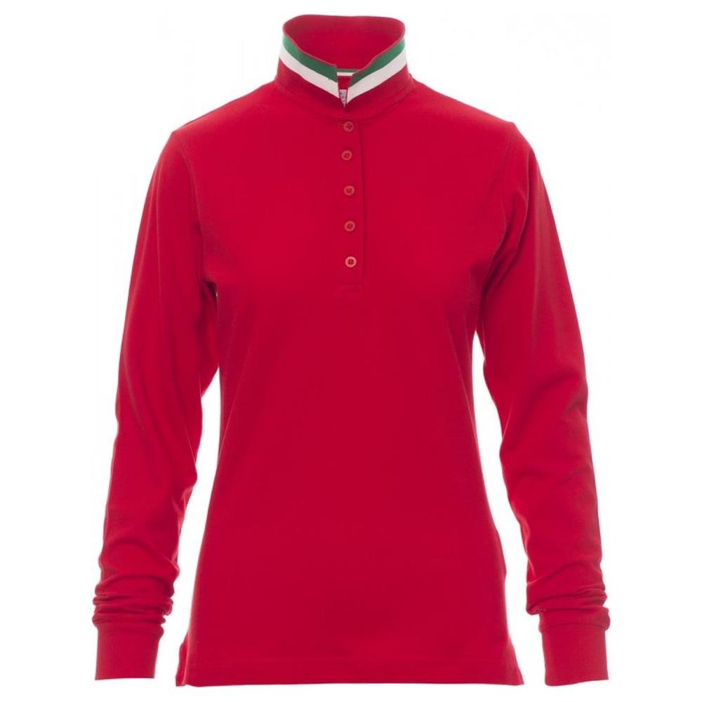 polo donna manica lunga payper long nation lady rosso/italia s