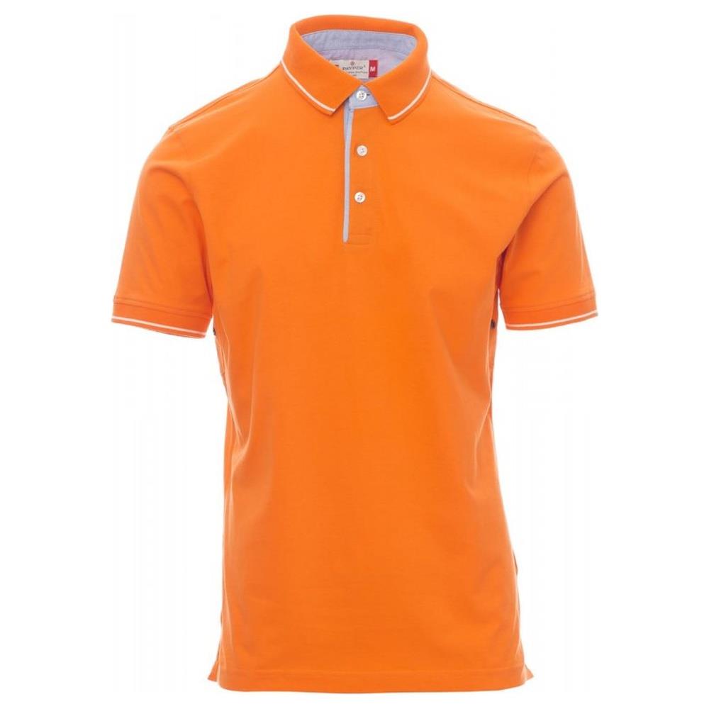 polo manica corta payper cambridge arancione/bianco s