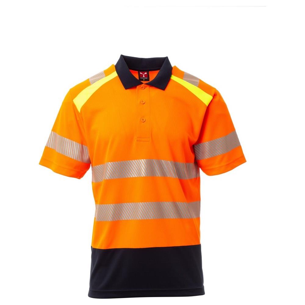 polo manica corta payper lane arancione fluo/navy xs