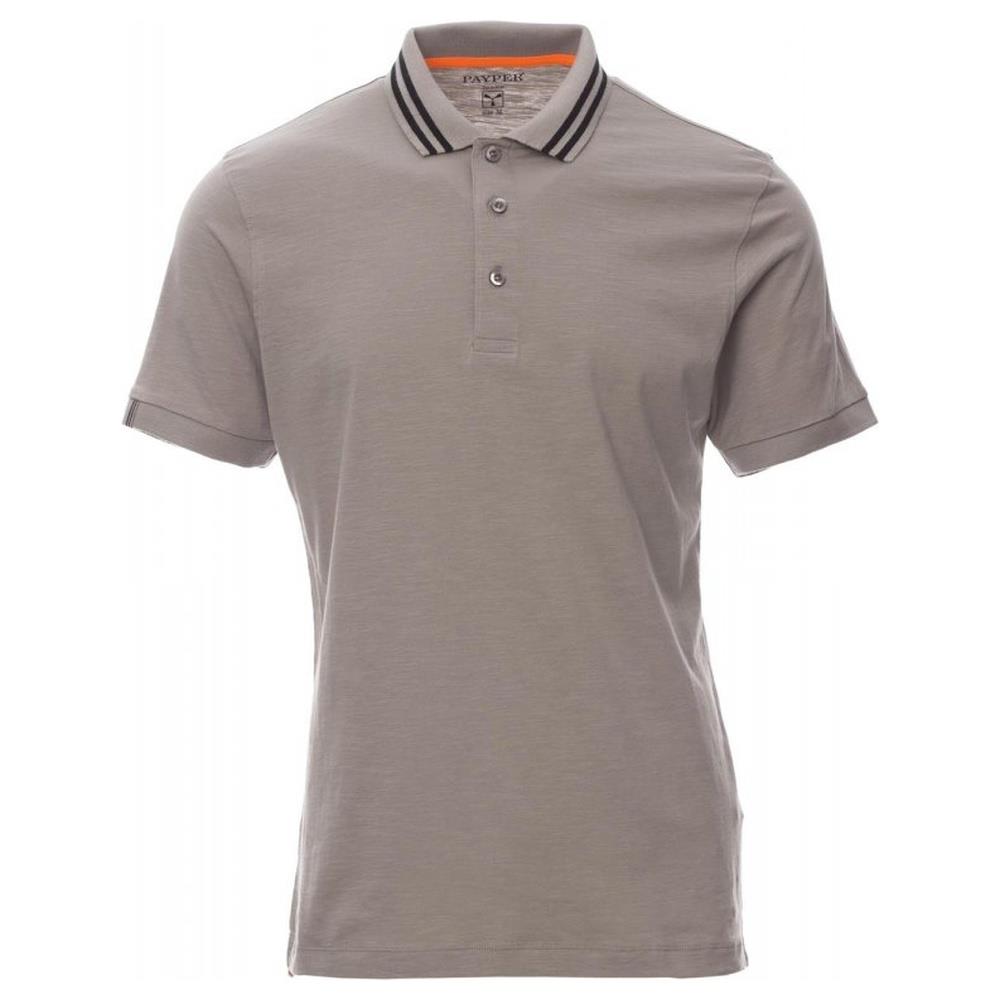 polo manica corta payper nautic grigio chiaro/nero-arancione fluo s