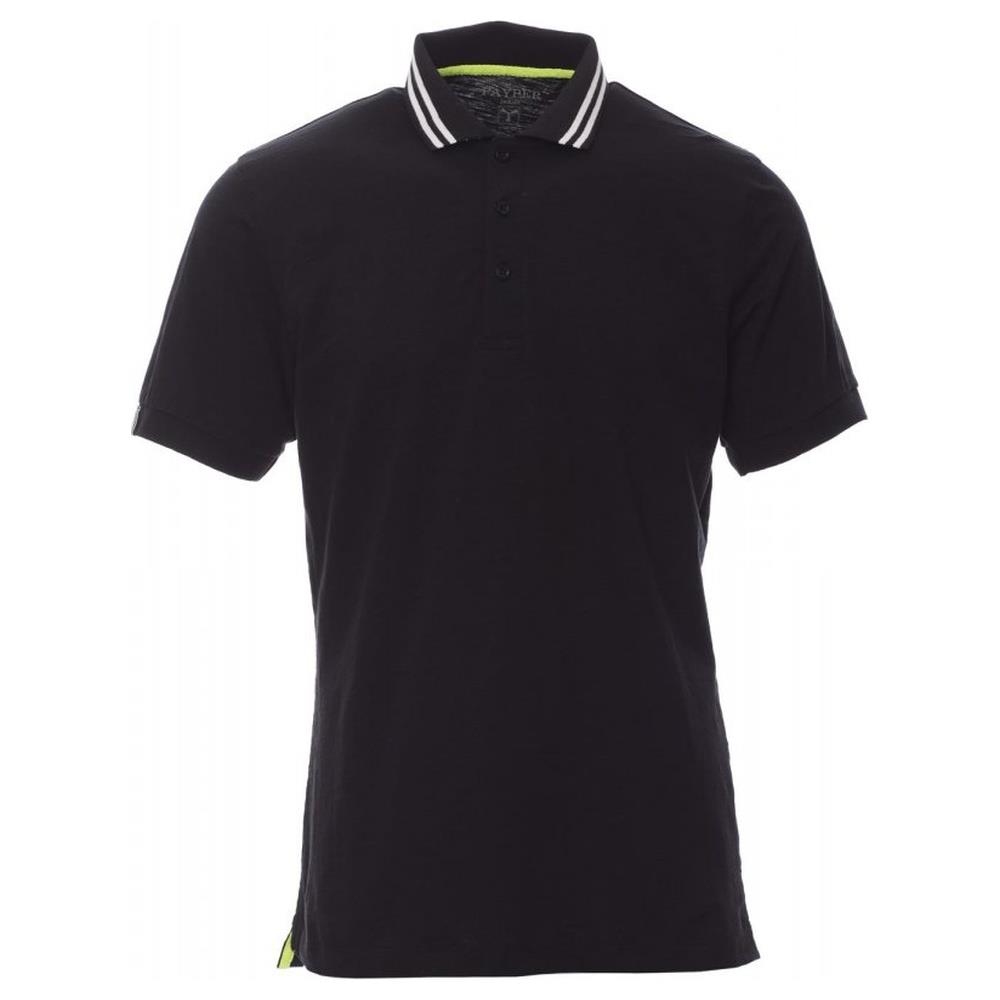polo manica corta payper nautic nero/bianco-giallo fluo s