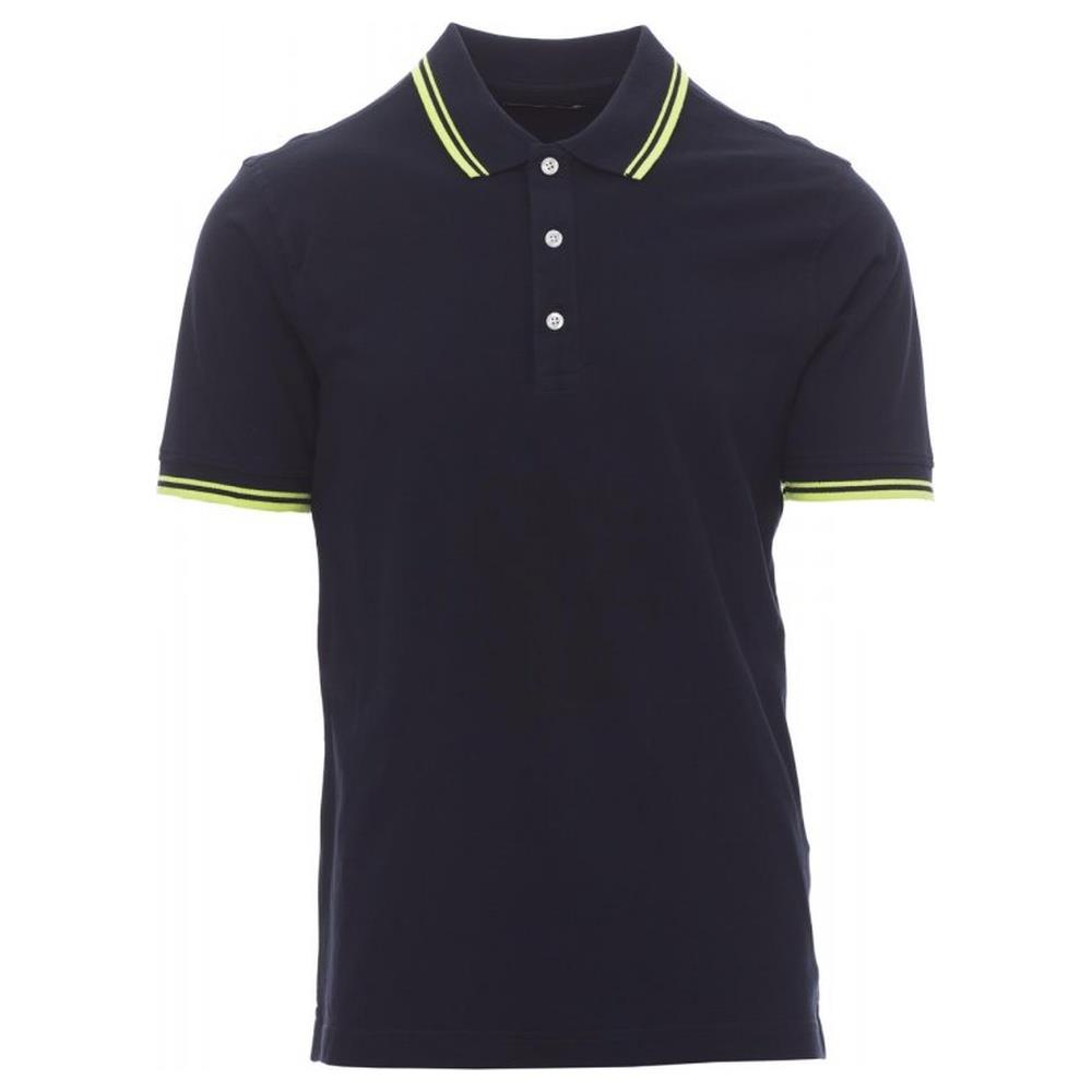polo manica corta payper skipper navy/giallo neon s