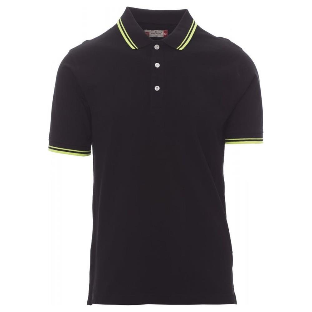 polo manica corta payper skipper nero/giallo neon s