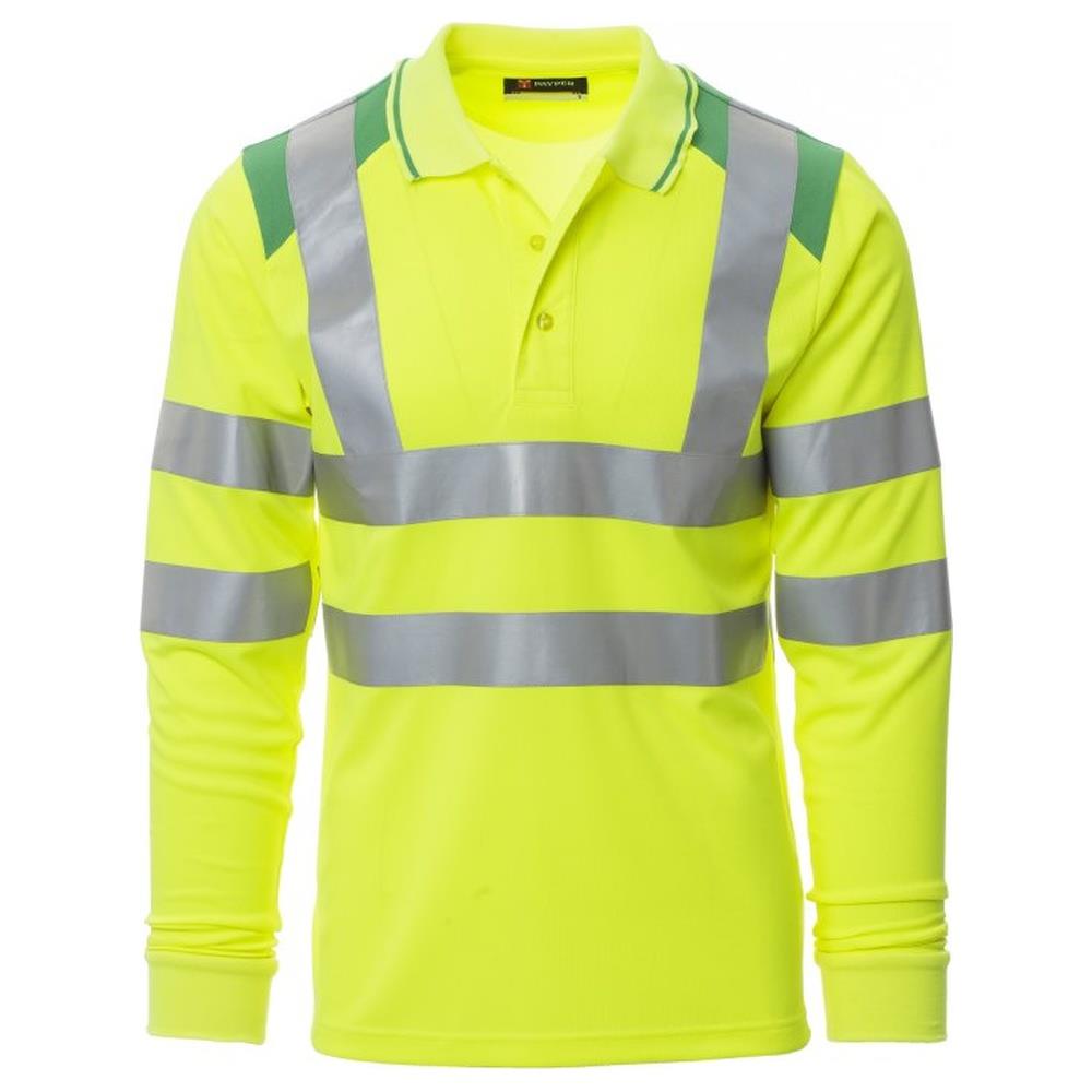 polo manica lunga payper guard+winter giallo fluo/jelly green s
