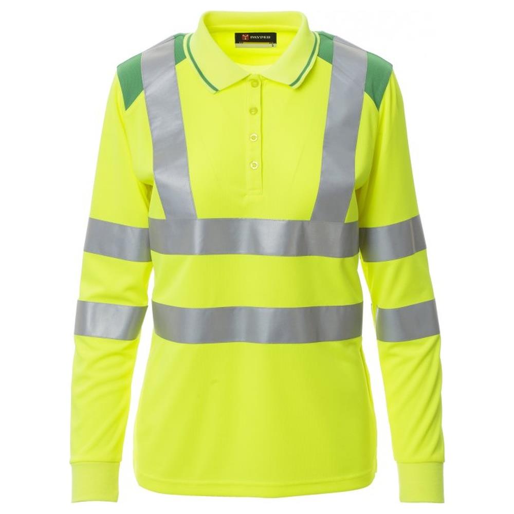 polo manica lunga payper guard+winter lady giallo fluo/jelly green s