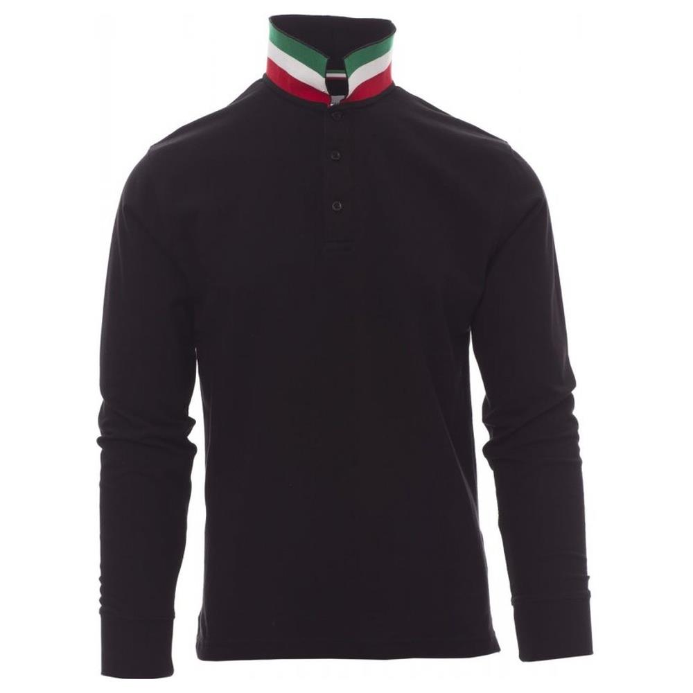 polo manica lunga payper long nation nero/italia s