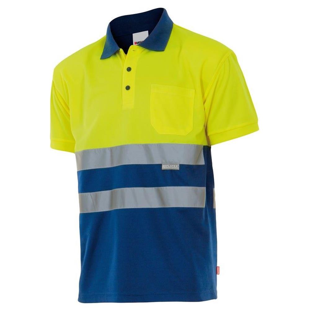 polo velilla bicolor maniche corta cod 173 bluette/giallo fluo s