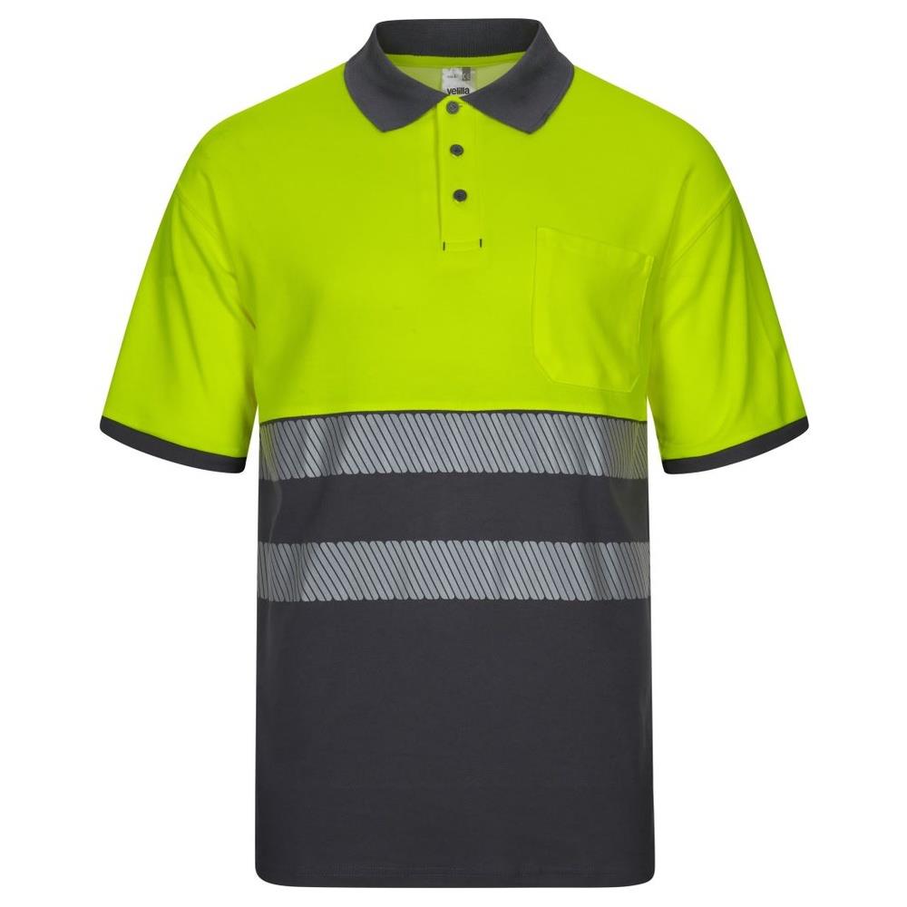 polo velilla cotone bicolor maniche corta b cod 305523 grigio/giallo fluo s