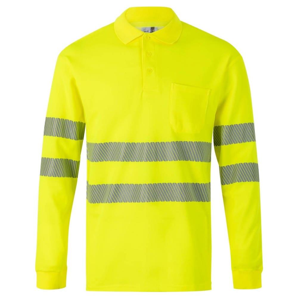 polo velilla cotone maniche lunga bande seg cod 305524 giallo fluo s