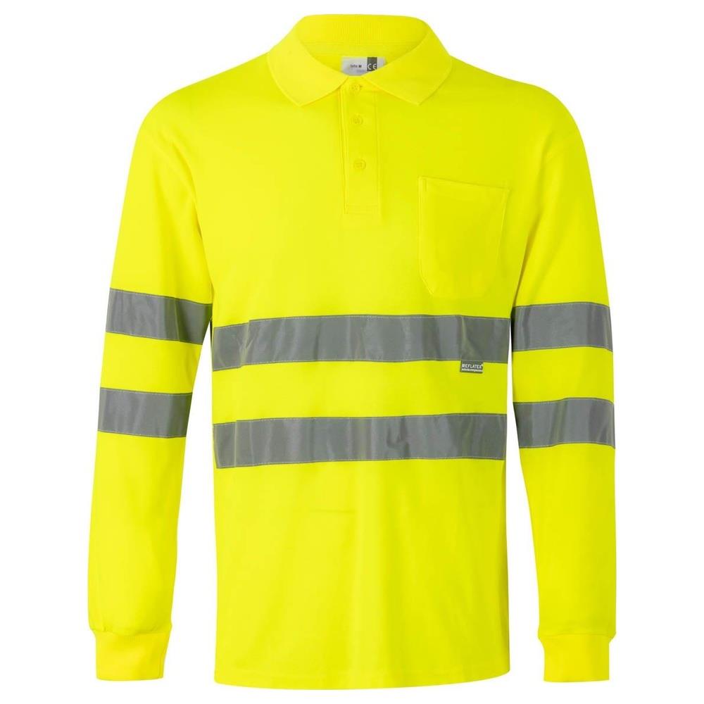 polo velilla cotone maniche lunga cod 305514 giallo fluo s