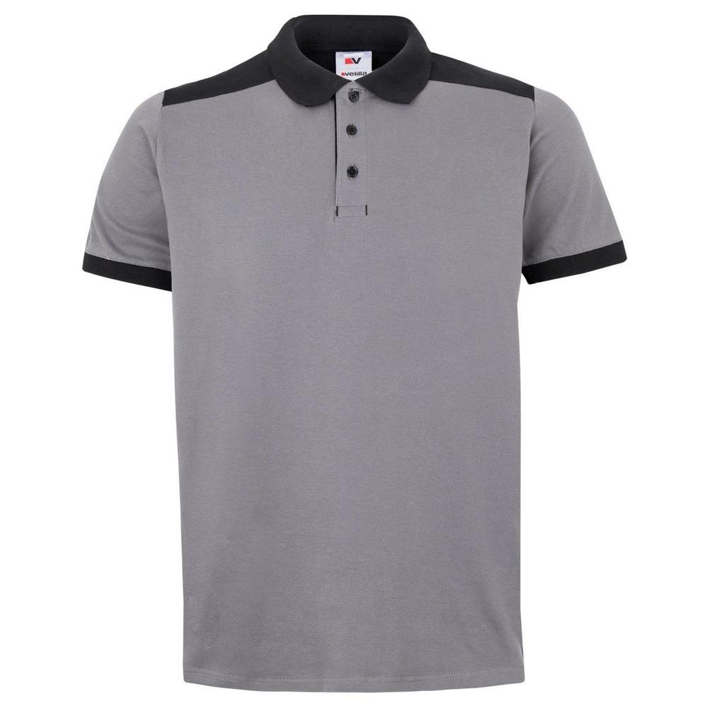 polo velilla elasticizzata maniche corta so cod 105519s grigio/nero xs