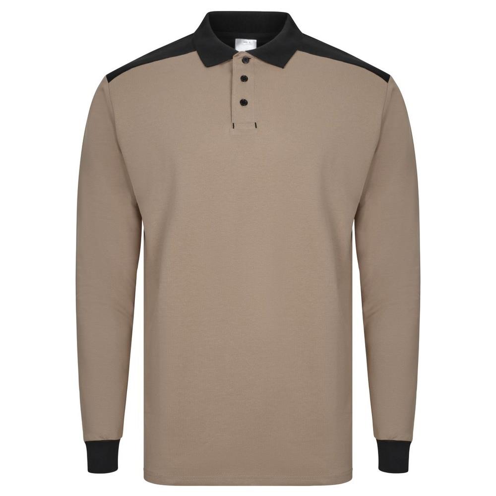 polo velilla elasticizzata maniche lunga so cod 105529s beige sabbia/nero xs