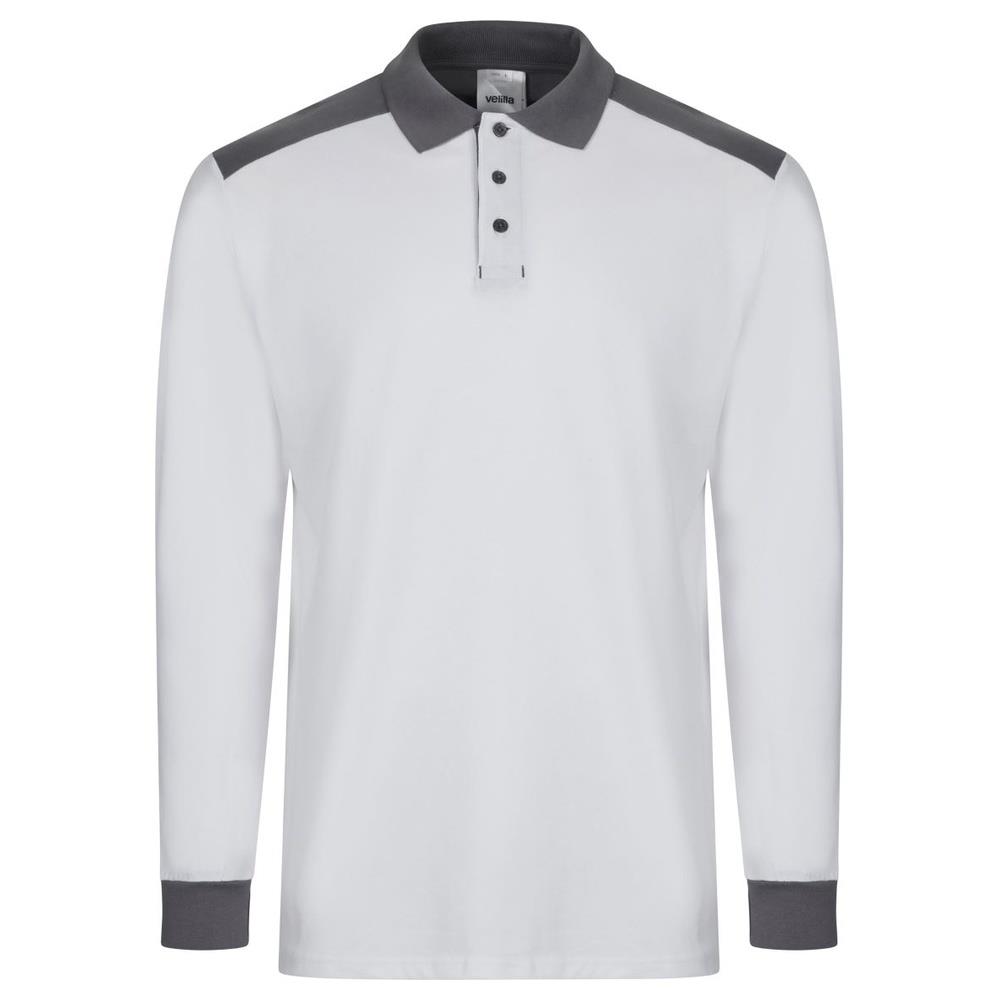 polo velilla elasticizzata maniche lunga so cod 105529s bianco/grigio xs