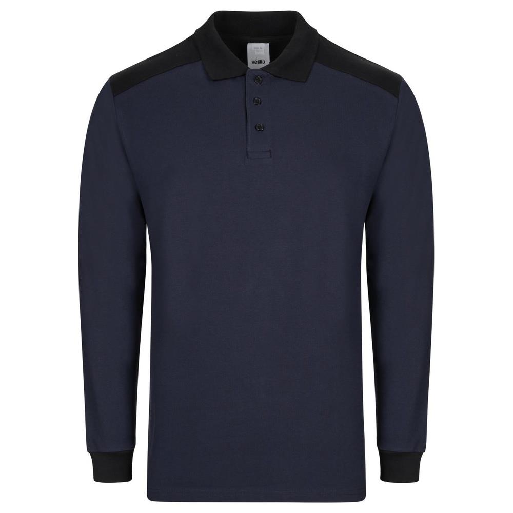 polo velilla elasticizzata maniche lunga so cod 105529s navy/nero xs