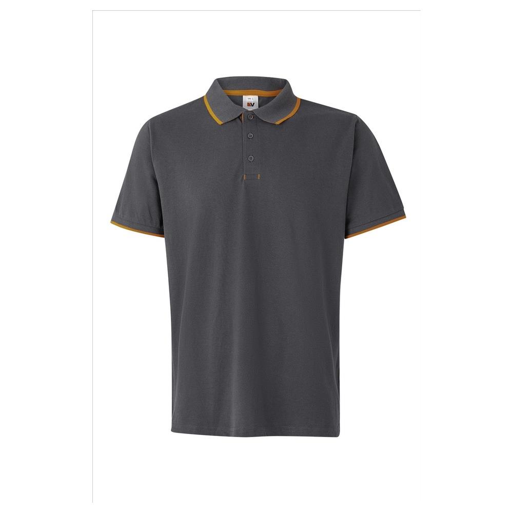 polo velilla maniche corta fluor match cod 105505 grigio/arancio fluo xs
