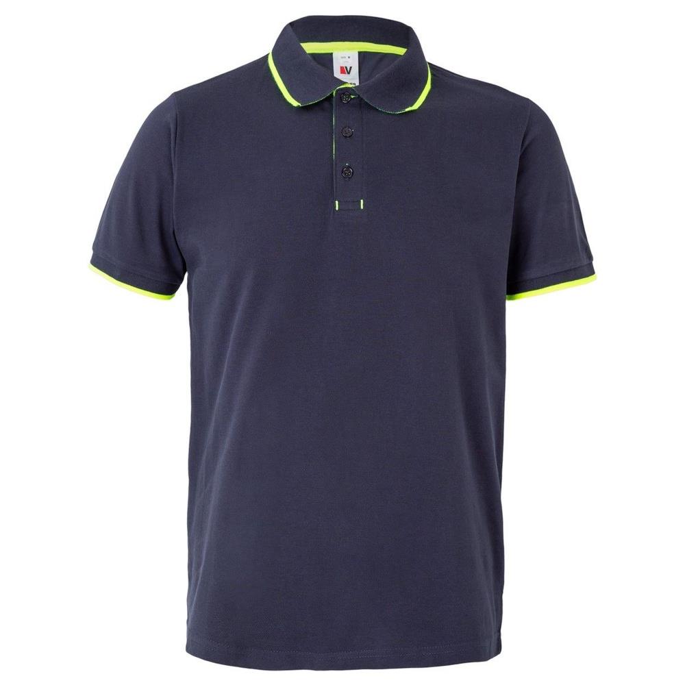 polo velilla maniche corta fluor match cod 105505 navy/giallo fluo xs