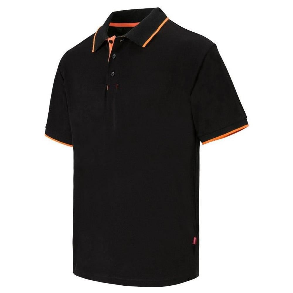 polo velilla maniche corta fluor match cod 105505 nero/arancio fluo xs