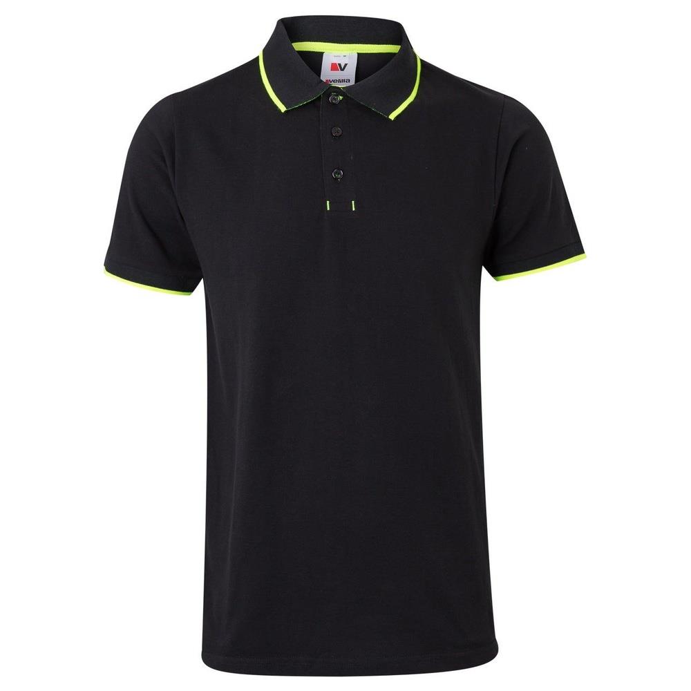 polo velilla maniche corta fluor match cod 105505 nero/giallo fluo xs