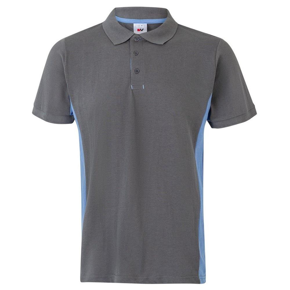 polo velilla maniche corta total match cod 105504 grigio/celeste xs