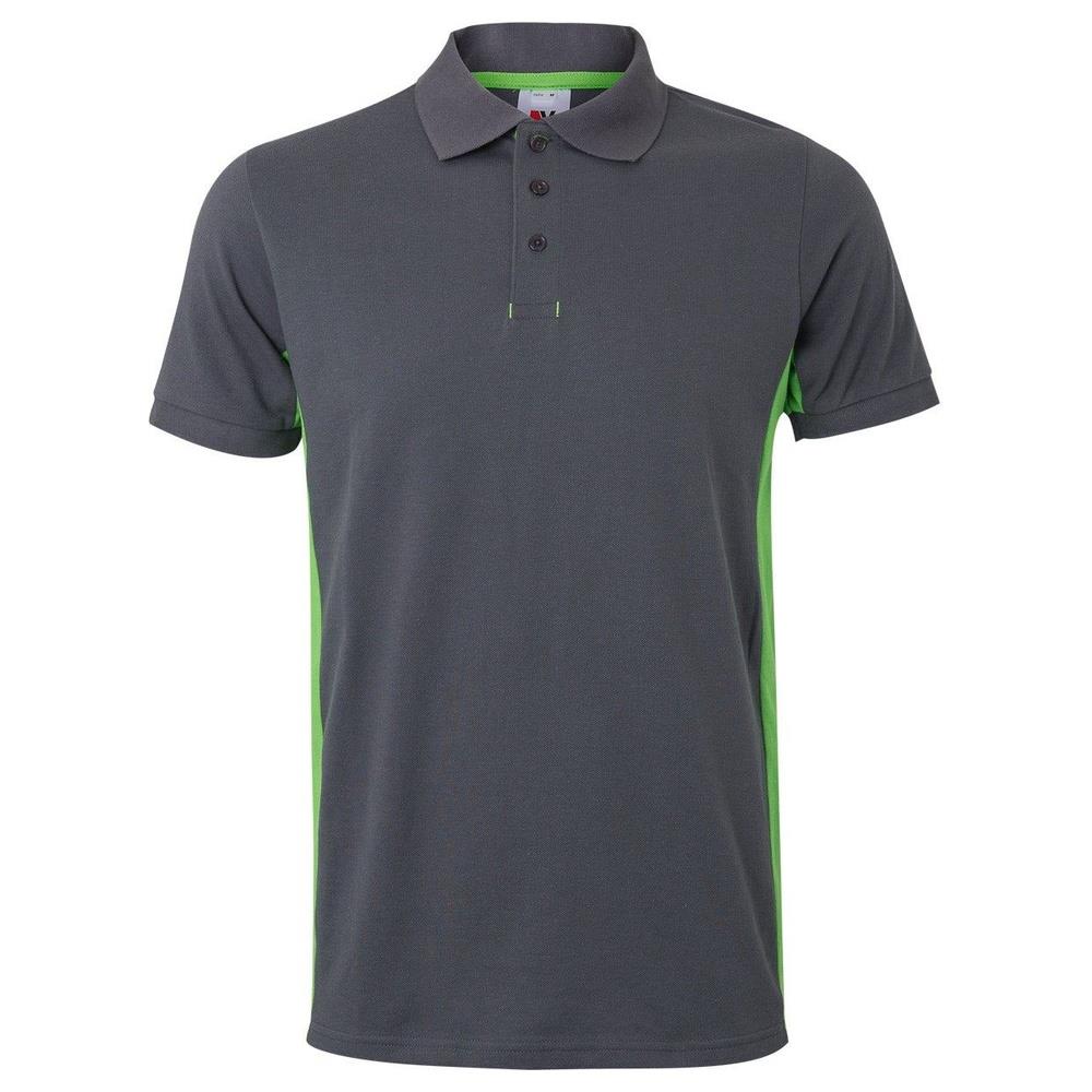 polo velilla maniche corta total match cod 105504 grigio/chartreuse xs