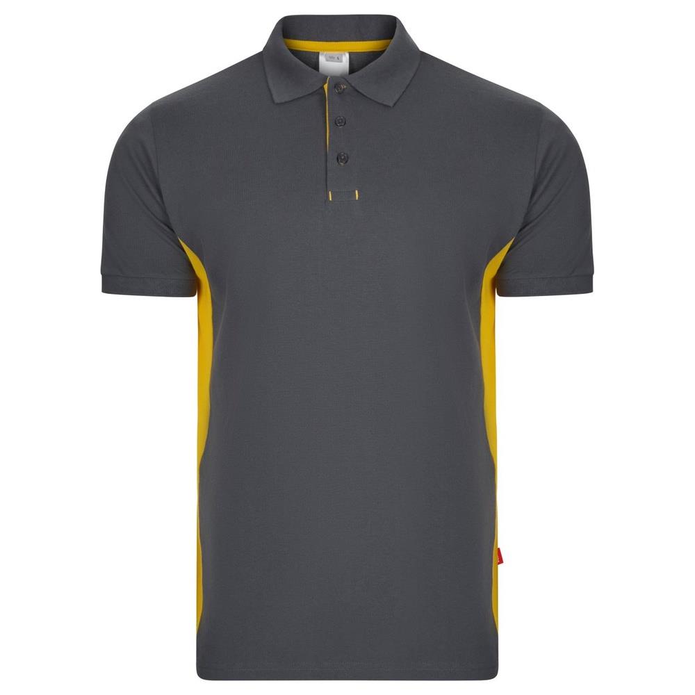 polo velilla maniche corta total match cod 105504 grigio/giallo xs