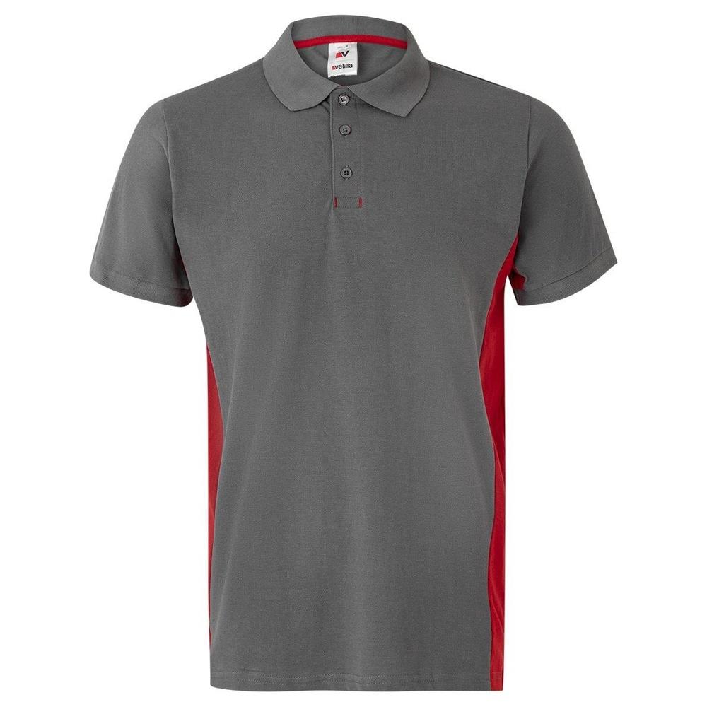 polo velilla maniche corta total match cod 105504 grigio/rosso xs