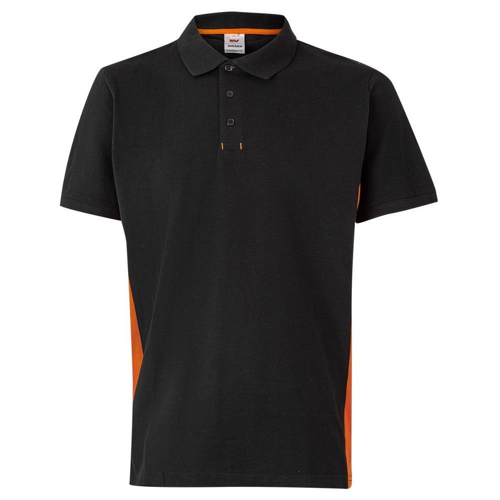 polo velilla maniche corta total match cod 105504 nero/arancione xs