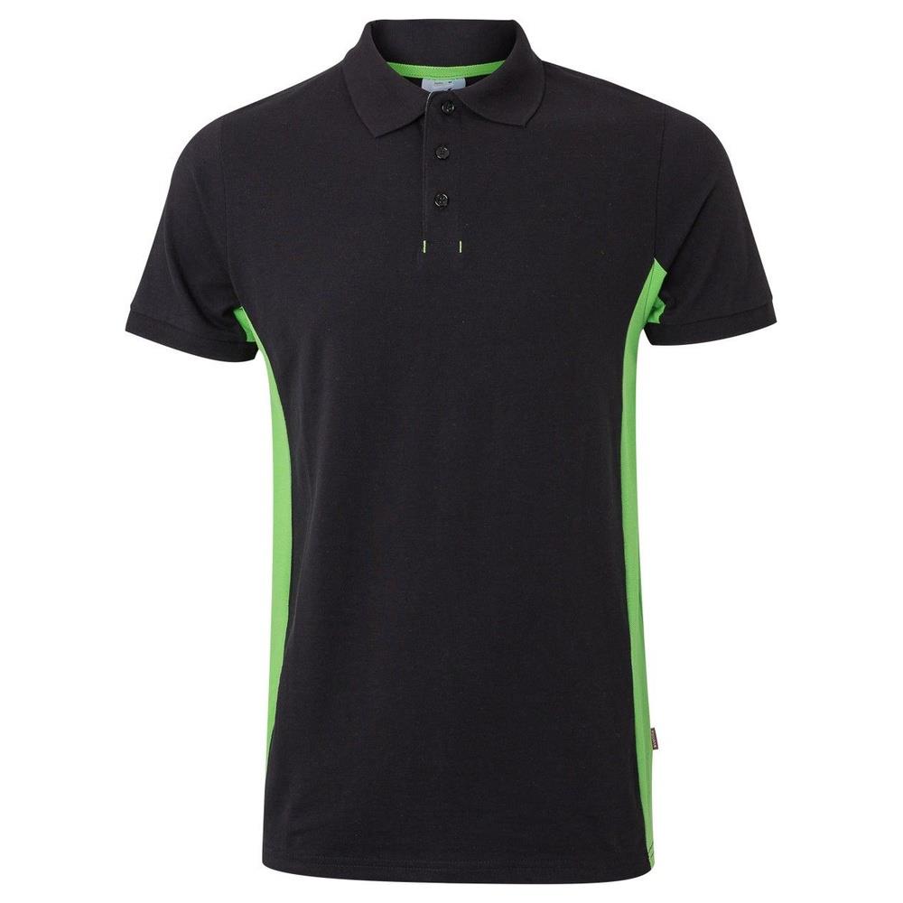 polo velilla maniche corta total match cod 105504 nero/chartreuse xs